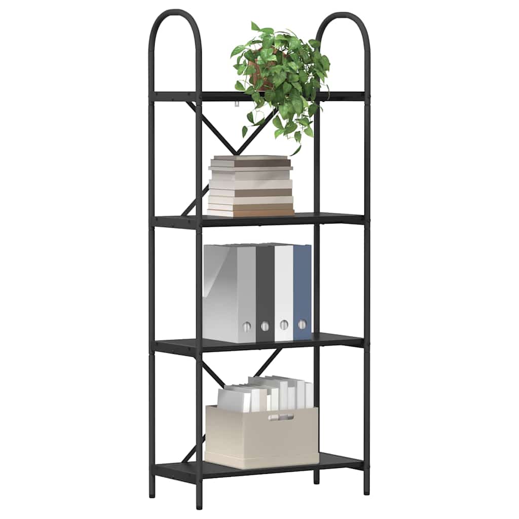 Bogreol Sort eg 60 x 30 x 146 cm Konstrueret træ billede