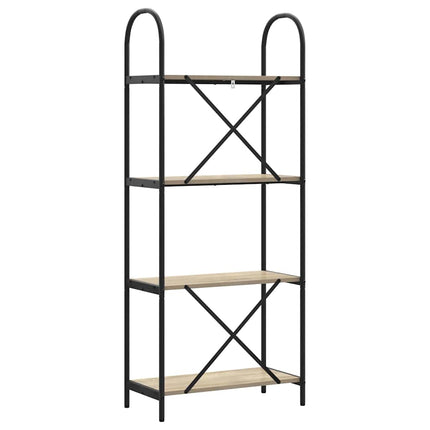 Bogreol 4 niveauer 60 x 30 x 146 cm Konstrueret træ Sonoma eg