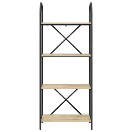 Bogreol 4 niveauer 60 x 30 x 146 cm Konstrueret træ Sonoma eg