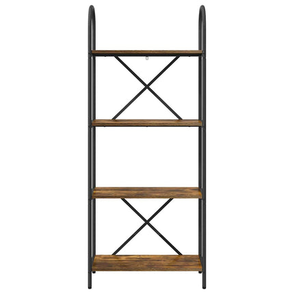 Bogreol 4 niveauer 60 x 30 x 146 cm Konstrueret træ Røget eg