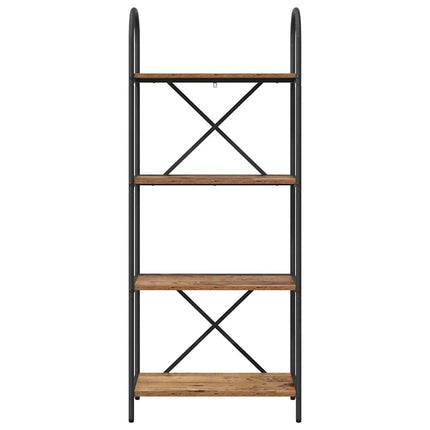 Bogreol 4 niveauer 60 x 30 x 146 cm Konstrueret træ Gammelt træ