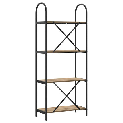 Bogreol 4 niveauer 60 x 30 x 146 cm Konstrueret træ