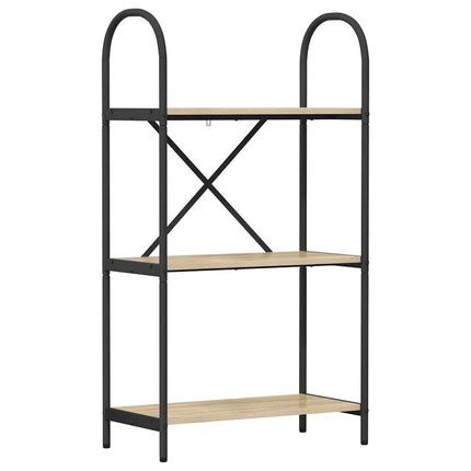 Bogreol 3 niveauer 60 x 30 x 109 cm Konstrueret træ Sonoma eg