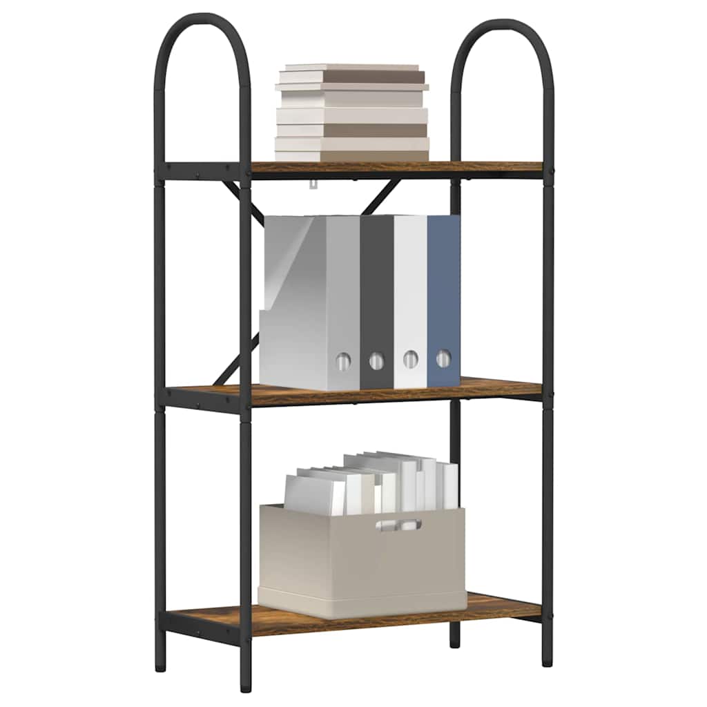 Bogreol Røget eg 60 x 30 x 109 cm Konstrueret træ billede
