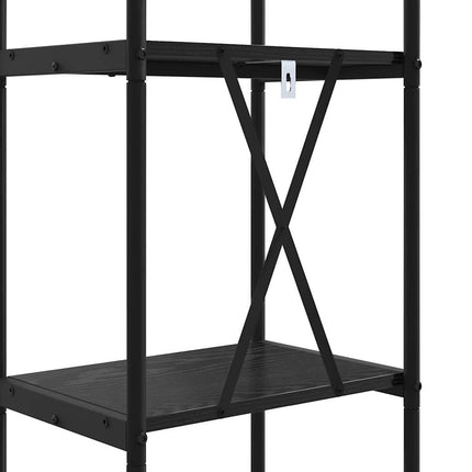 Bogreol 5 niveauer 40 x 30 x 183 cm Konstrueret træ Sort eg
