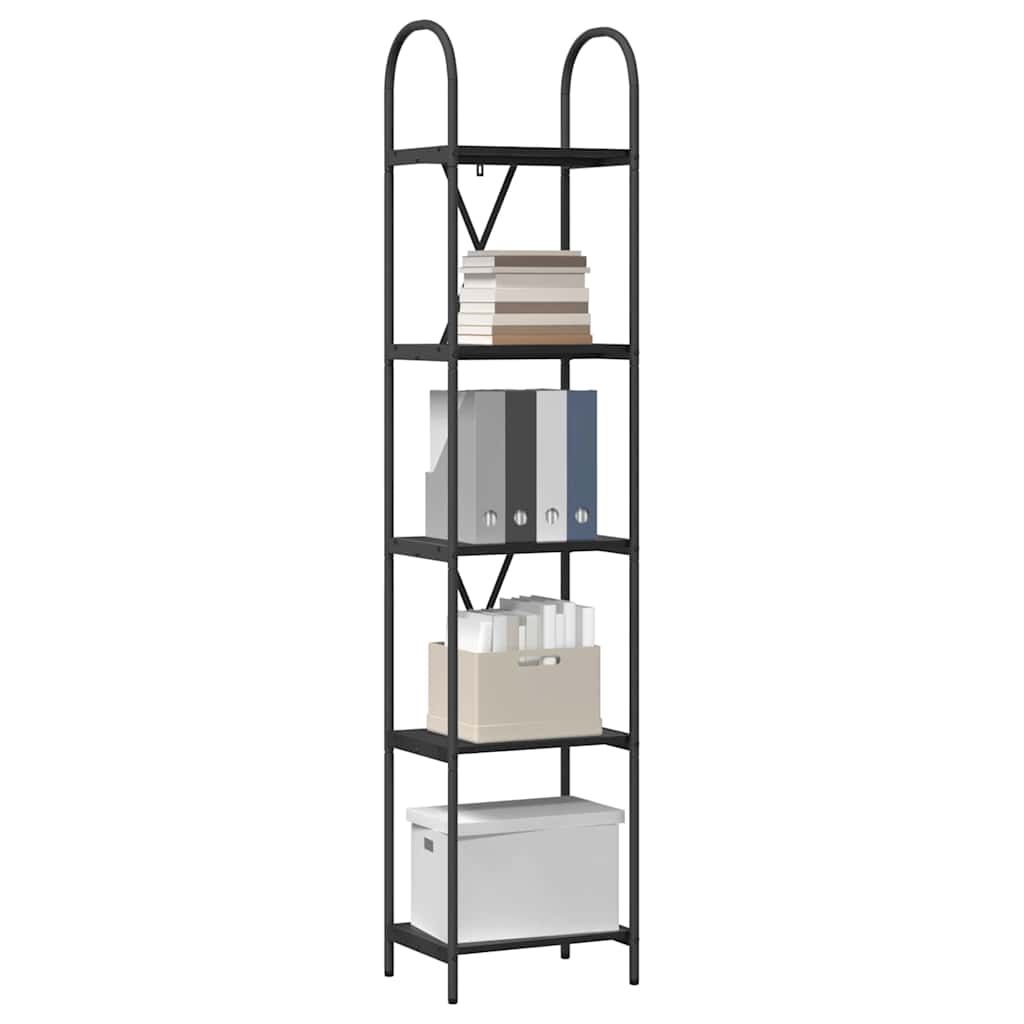 Bogreol Sort eg 40 x 30 x 183 cm Konstrueret træ billede