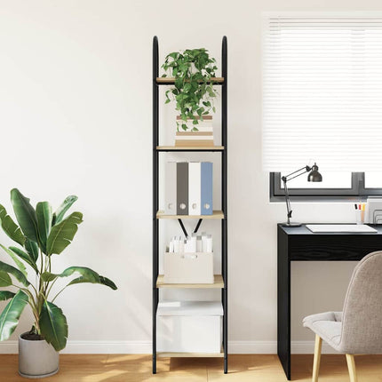 Bogreol 5 niveauer 40 x 30 x 183 cm Konstrueret træ Sonoma eg