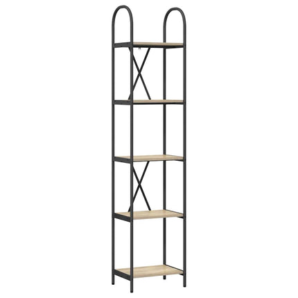 Bogreol 5 niveauer 40 x 30 x 183 cm Konstrueret træ Sonoma eg