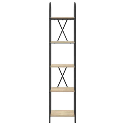 Bogreol 5 niveauer 40 x 30 x 183 cm Konstrueret træ Sonoma eg