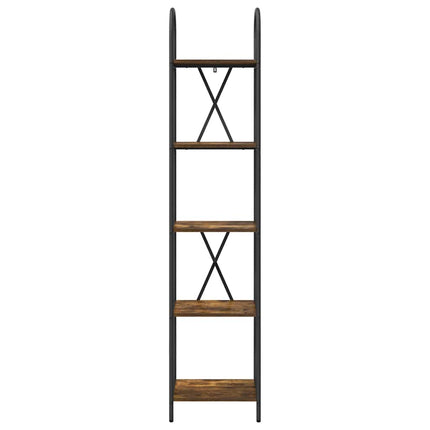 Bogreol 5 niveauer 40 x 30 x 183 cm Konstrueret træ Røget eg