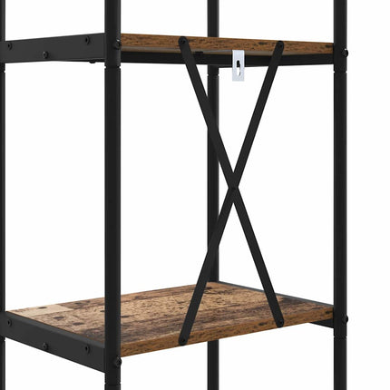 Bogreol 5 niveauer 40 x 30 x 183 cm Konstrueret træ Gammelt træ