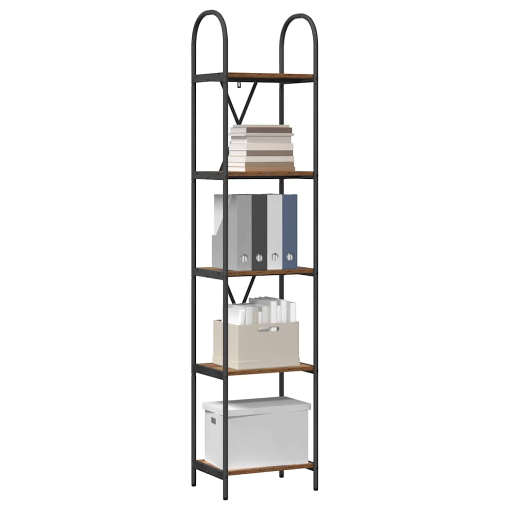 Bogreol Gammelt træ 40 x 30 x 183 cm Konstrueret træ billede