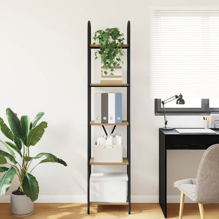 Bogreol 5 niveauer 40 x 30 x 183 cm Konstrueret træ