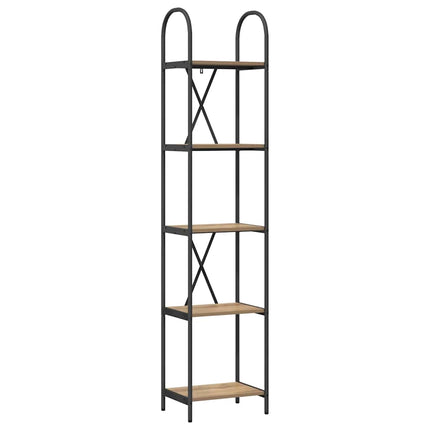 Bogreol 5 niveauer 40 x 30 x 183 cm Konstrueret træ