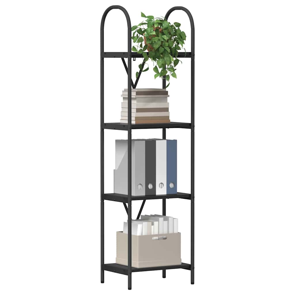 Bogreol Sort eg 40 x 30 x 146 cm Konstrueret træ billede