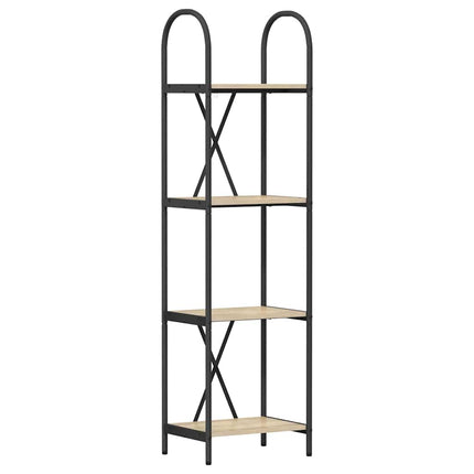 Bogreol 4 niveauer 40 x 30 x 146 cm Konstrueret træ Sonoma eg