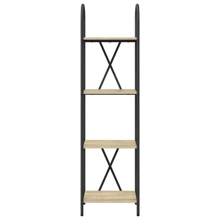 Bogreol 4 niveauer 40 x 30 x 146 cm Konstrueret træ Sonoma eg