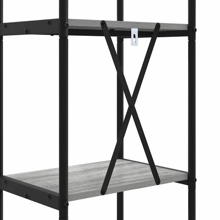 Bogreol 4 niveauer 40 x 30 x 146 cm Konstrueret træ Grå Sonoma
