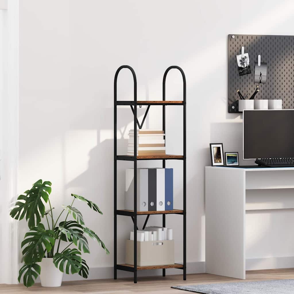 Bogreol Gammelt træ 40 x 30 x 146 cm Konstrueret træ billede