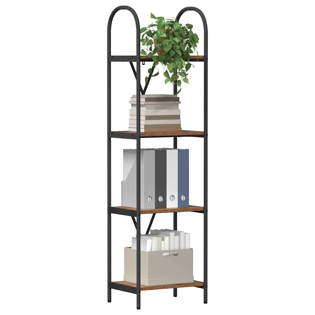 Bogreol Gammelt træ 40 x 30 x 146 cm Konstrueret træ billede