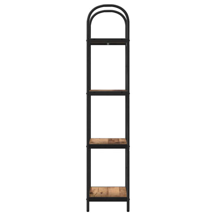 Bogreol 4 niveauer 40 x 30 x 146 cm Konstrueret træ Gammelt træ