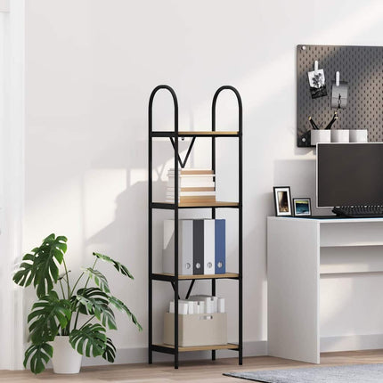 Bogreol 4 niveauer 40 x 30 x 146 cm Konstrueret træ