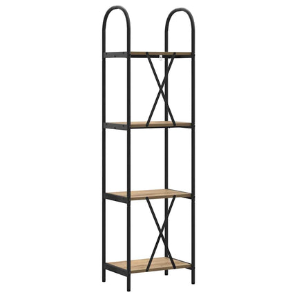 Bogreol 4 niveauer 40 x 30 x 146 cm Konstrueret træ