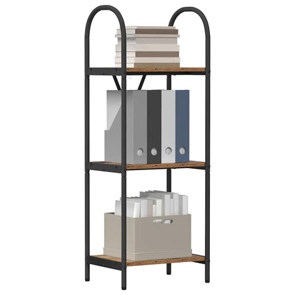 Bogreol 3 niveauer 40 x 30 x 109 cm Konstrueret træ Gammelt træ