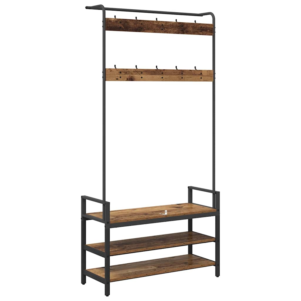Jakkeholder Gammelt træ 95 x 34 x 184 cm Konstrueret træ