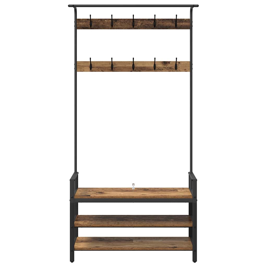 Jakkeholder Gammelt træ 95 x 34 x 184 cm Konstrueret træ
