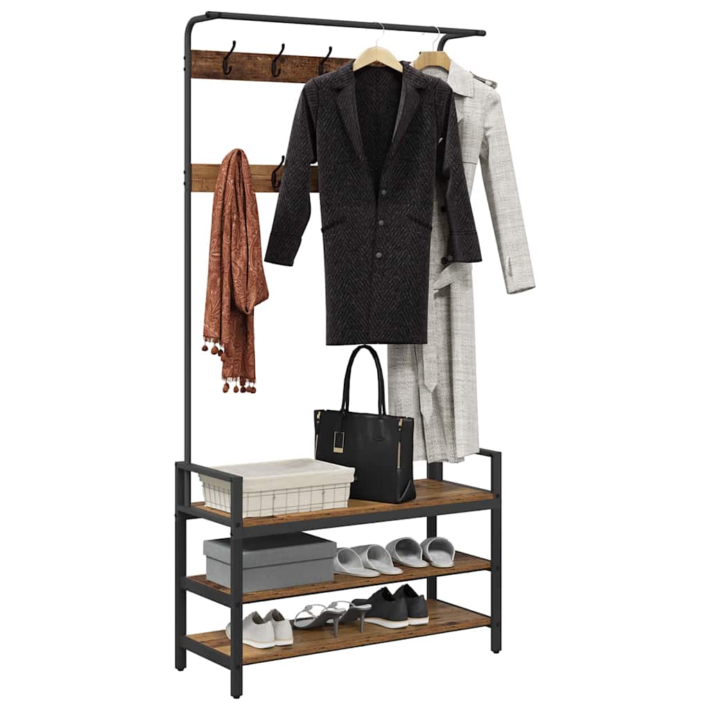 Jakkeholder Gammelt træ 95 x 34 x 184 cm Konstrueret træ
