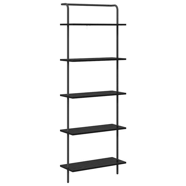 Bogreol 5 niveauer 60 x 24 x 168 cm Konstrueret træ Sort eg