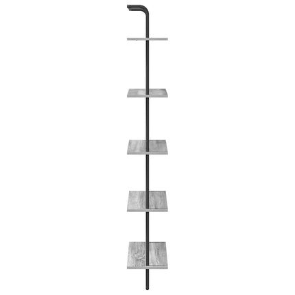 Bogreol 5 niveauer 60 x 24 x 168 cm Konstrueret træ Grå Sonoma