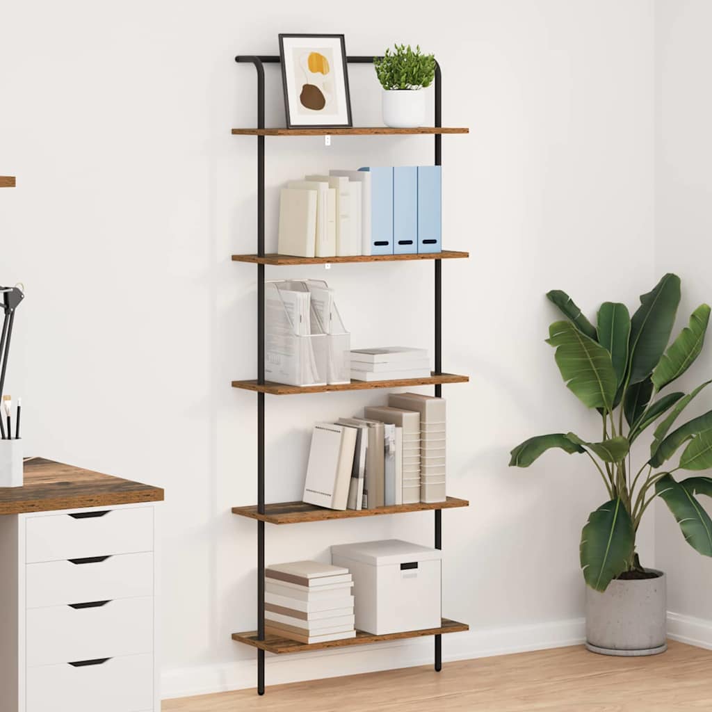 Bogreol Gammelt træ 60 x 24 x 168 cm Konstrueret træ billede