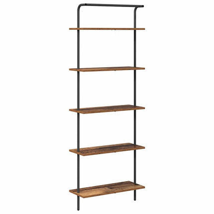 Bogreol 5 niveauer 60 x 24 x 168 cm Konstrueret træ Gammelt træ