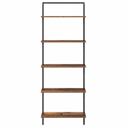 Bogreol 5 niveauer 60 x 24 x 168 cm Konstrueret træ Gammelt træ