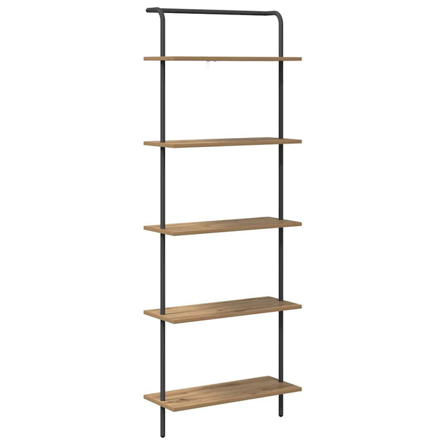 Bogreol 5 niveauer 60 x 24 x 168 cm Konstrueret træ