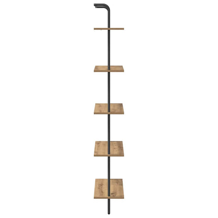 Bogreol 5 niveauer 60 x 24 x 168 cm Konstrueret træ