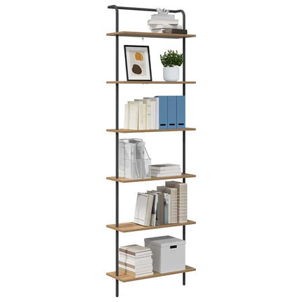 Bogreol 6 niveauer 60 x 24 x 203 cm Konstrueret træ