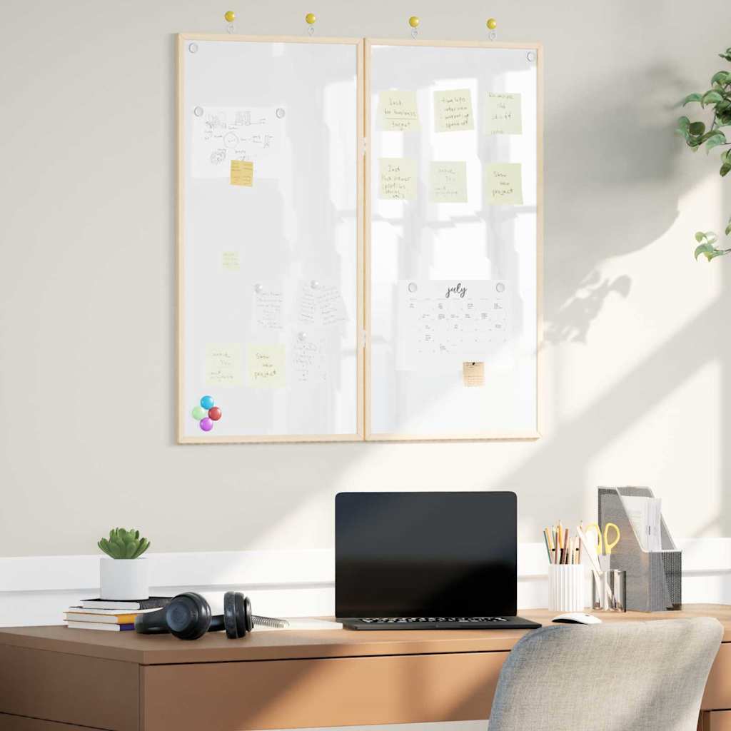 Magnetisk whiteboard Hvid 80 x 1.4 x 80 cm Massivt fyrretræ