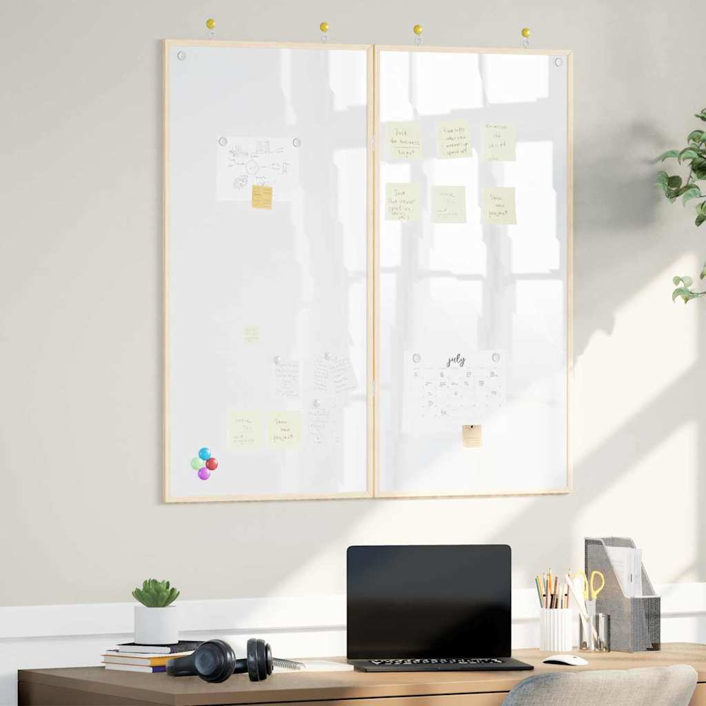 Magnetisk whiteboard Hvid 100 x 1.4 x 100 cm Massivt fyrretræ