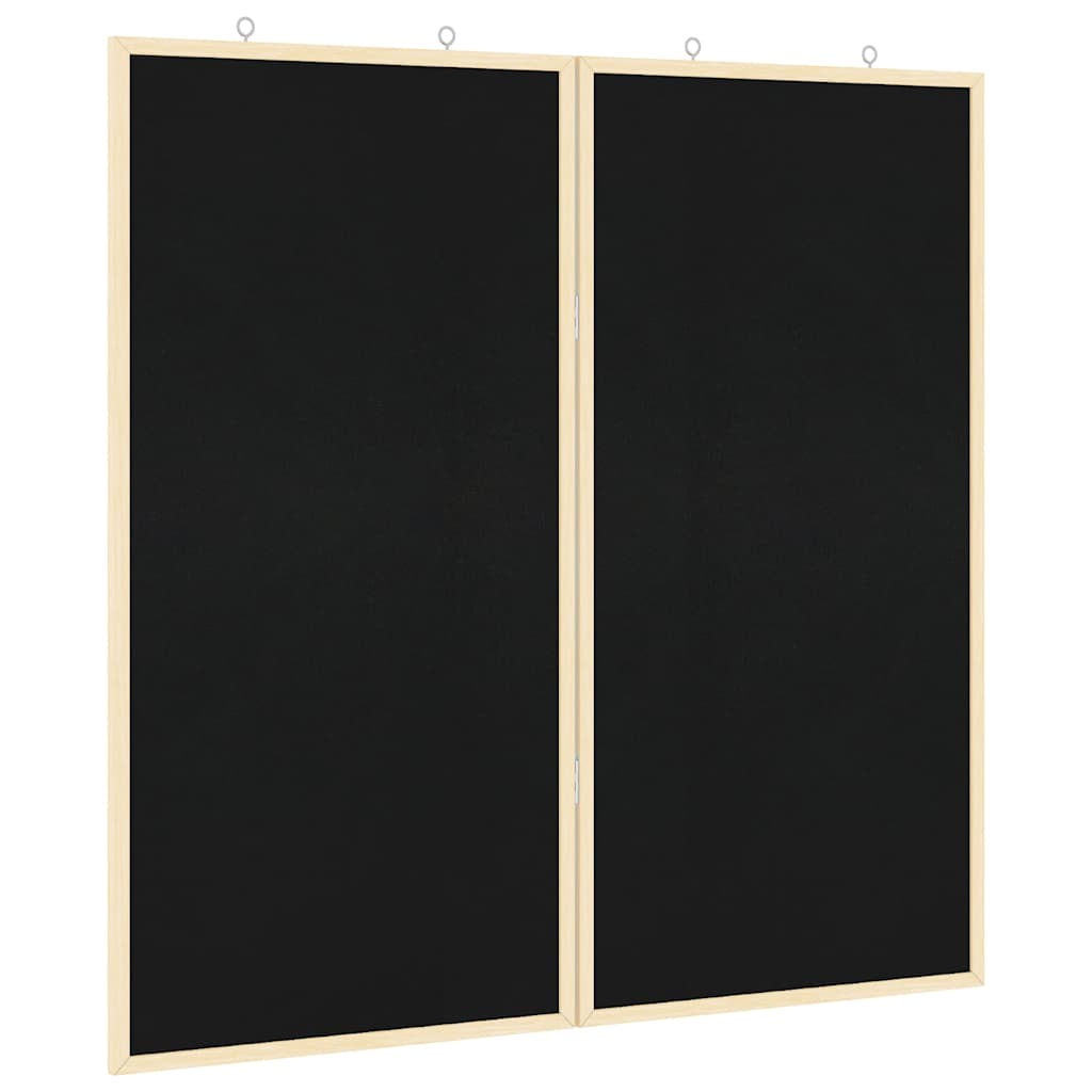 Bulletin Tavle Sort 80 x 80 x 1.4 cm Massivt fyrretræ billede