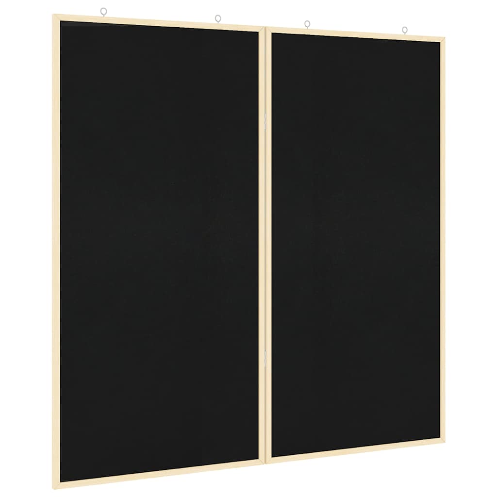 Bulletin opslagstavle - sort 100 × 100 × 1,4 cm i massivt fyrretræ, sammenfoldelig