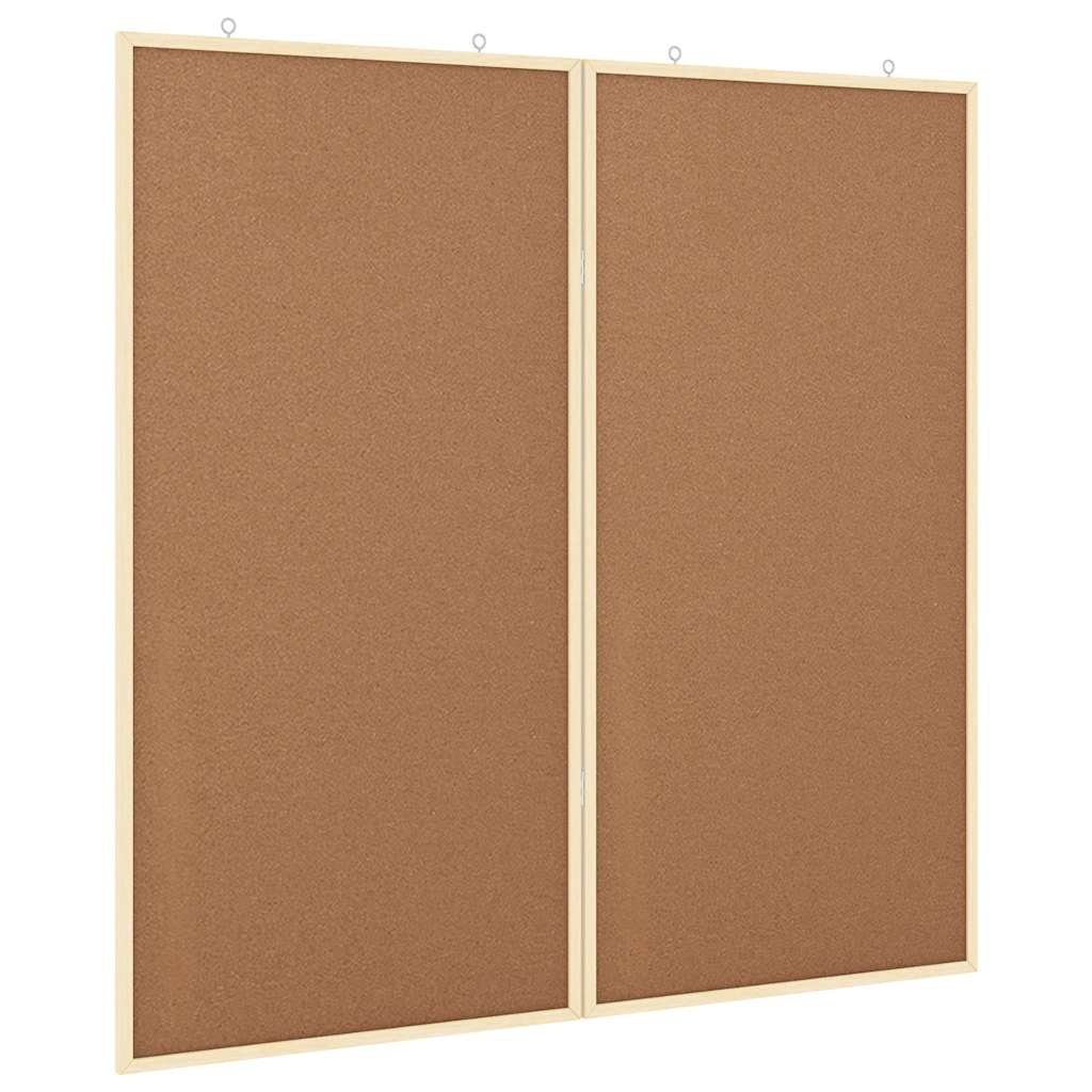 Opslagstavle i massivt fyrretræ - brun, 100 × 100 × 1,4 cm, sammenfoldelig