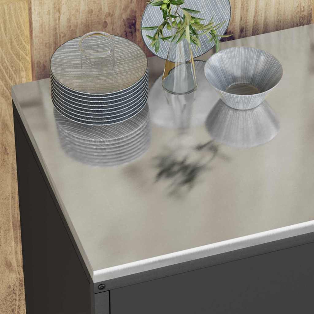 Køkkenopbevaringssæt HATTEM 2 pcs Sort Koldvalset stål
