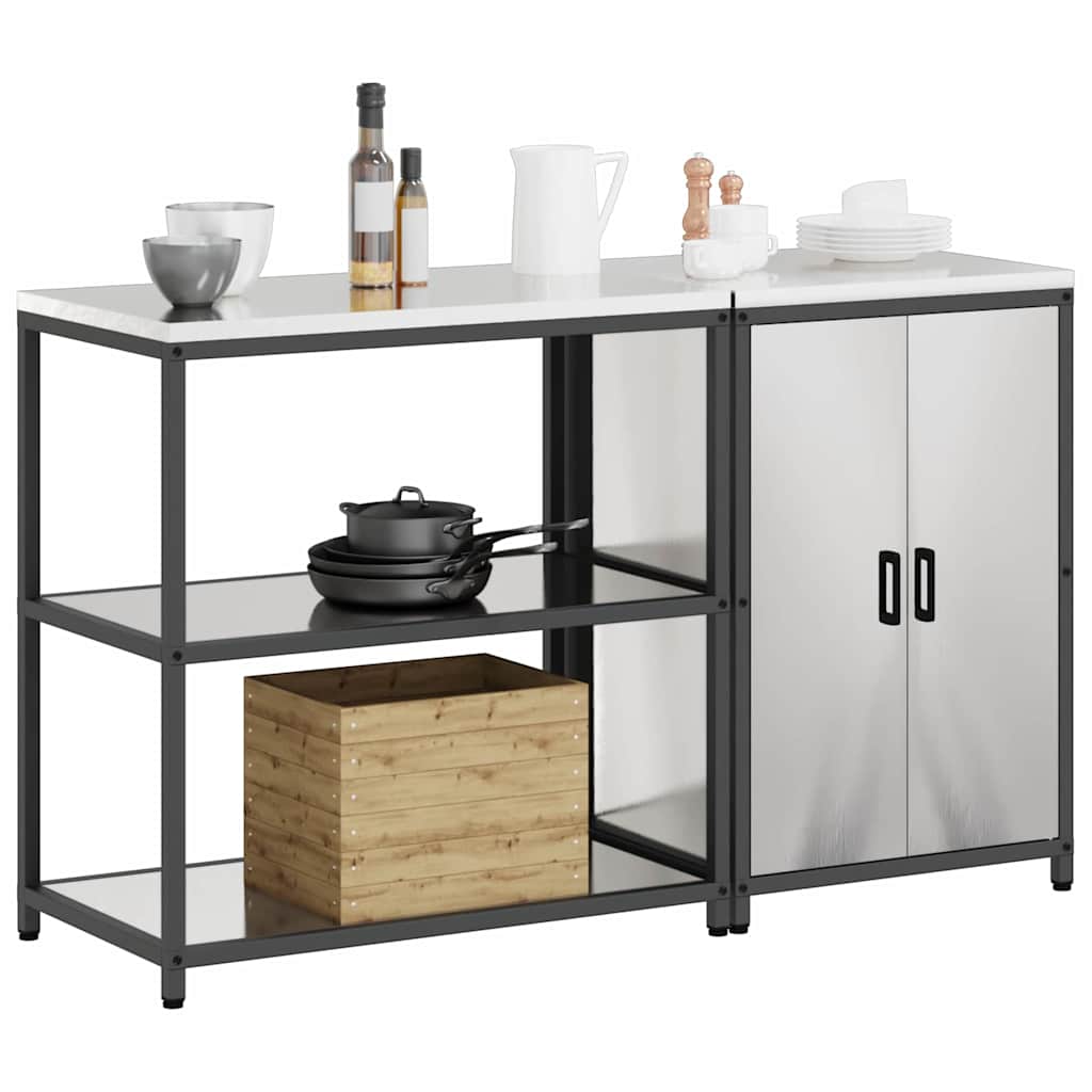 Køkkenopbevaringssæt HATTEM 2 pcs Sølv Rustfrit stål