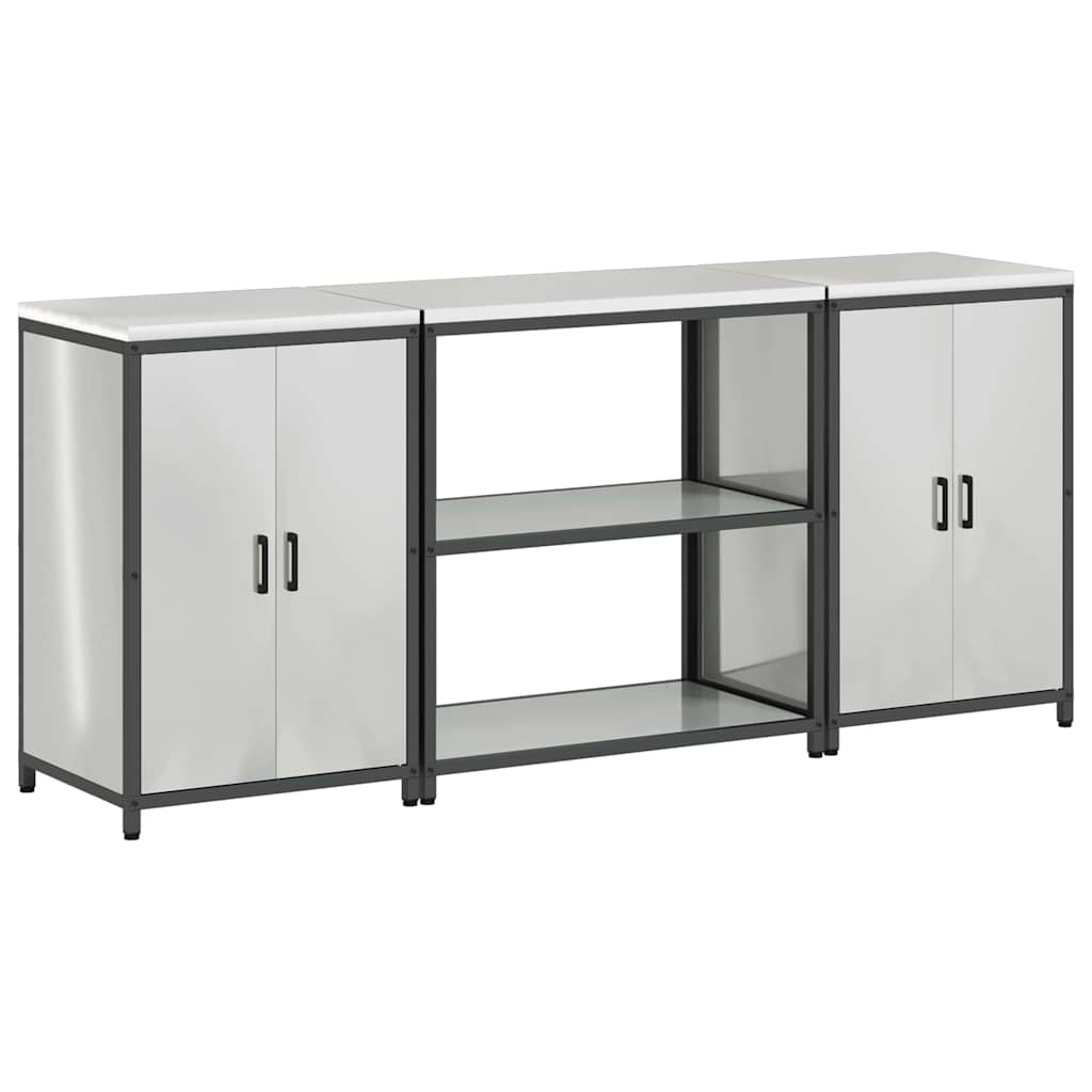 Køkkenopbevaringssæt HATTEM 3 pcs Sølv Galvaniseret stål