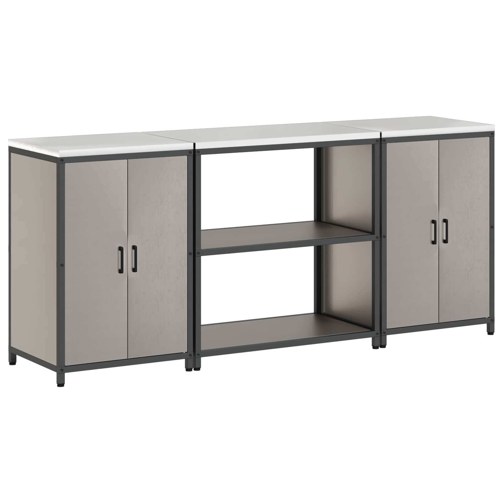 Køkkenopbevaringssæt med hylde med dør 3 pcs Rusten Cortenstål