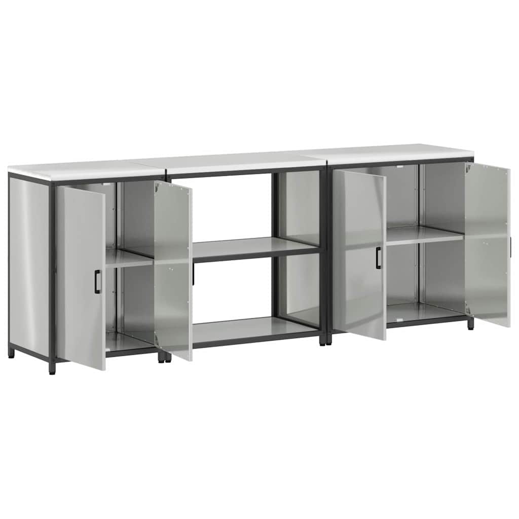 Køkkenopbevaringssæt HATTEM 3 pcs Sølv Galvaniseret stål