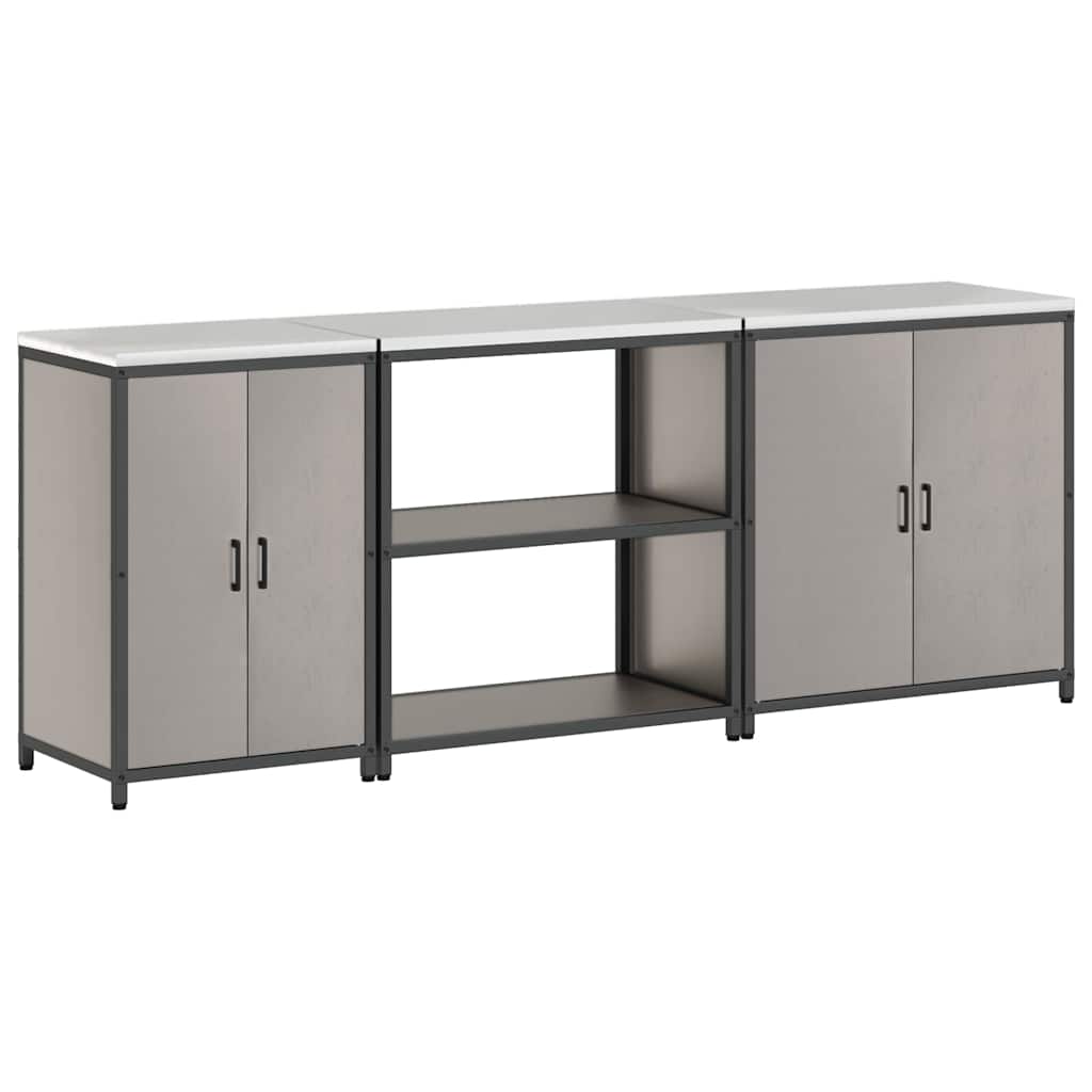 Køkkenopbevaringssæt med hylde med dør 3 pcs Rusten Cortenstål